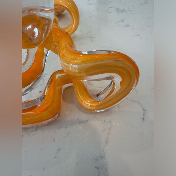 Vintage MCM Art Glass Vase or Candle Holder‎ Hand Blown 10" Retro Made in Poland - Picture 12 of 13